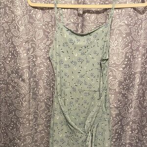 No Boundaries Green Floral High Low Dress